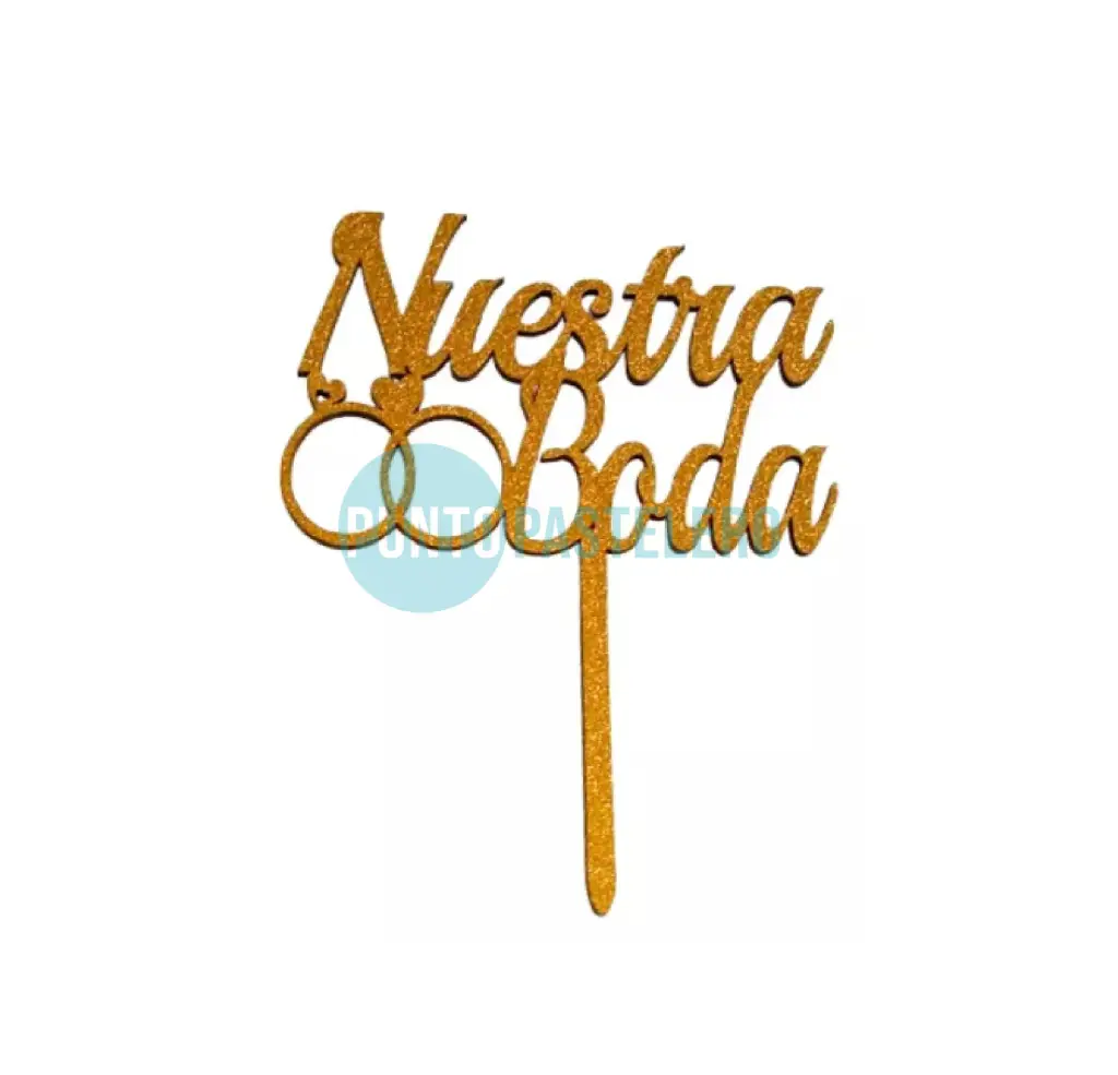 PINCHE FIBROFACIL "NUESTRA BODA" DORADO