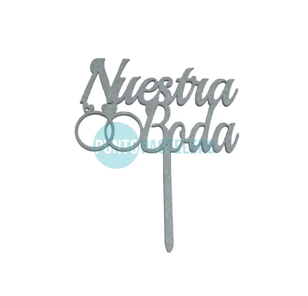 PINCHE FIBROFACIL "NUESTRA BODA" PLATEADO