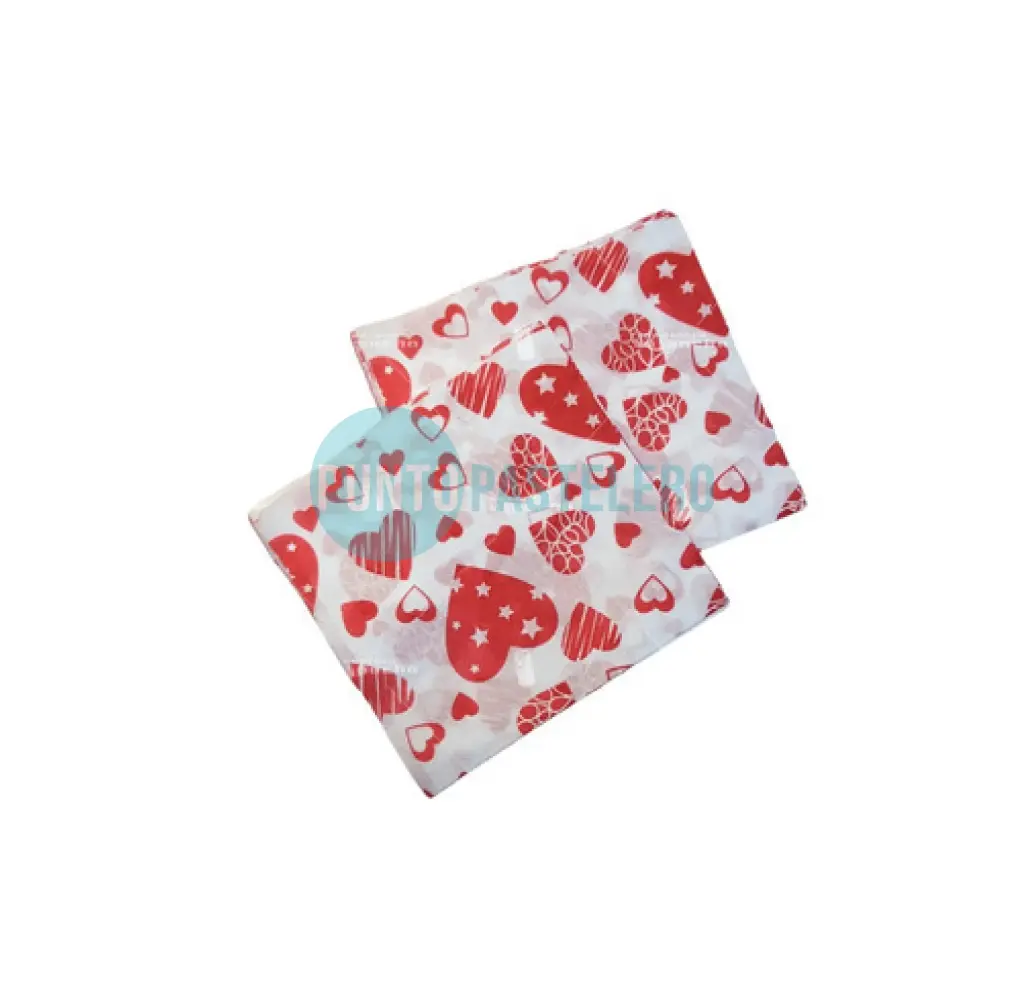 SERVILLETA TISSUE CORAZONES ROJOS (X 20 U.)