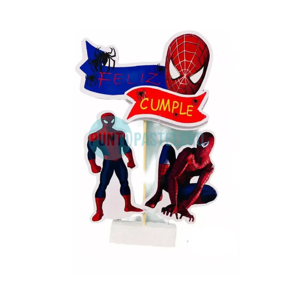 ADORNO SET FELIZ CUMPLE 3D HOMBRE ARAÑA