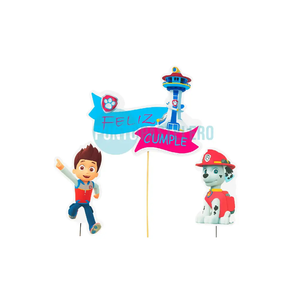 ADORNO SET FELIZ CUMPLE 3D PAW PATROL