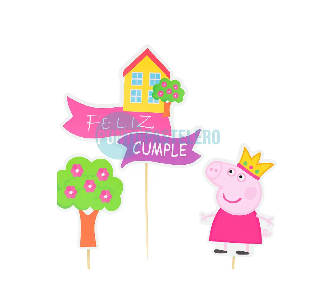 ADORNO SET FELIZ CUMPLE 3D PEPPA PIG