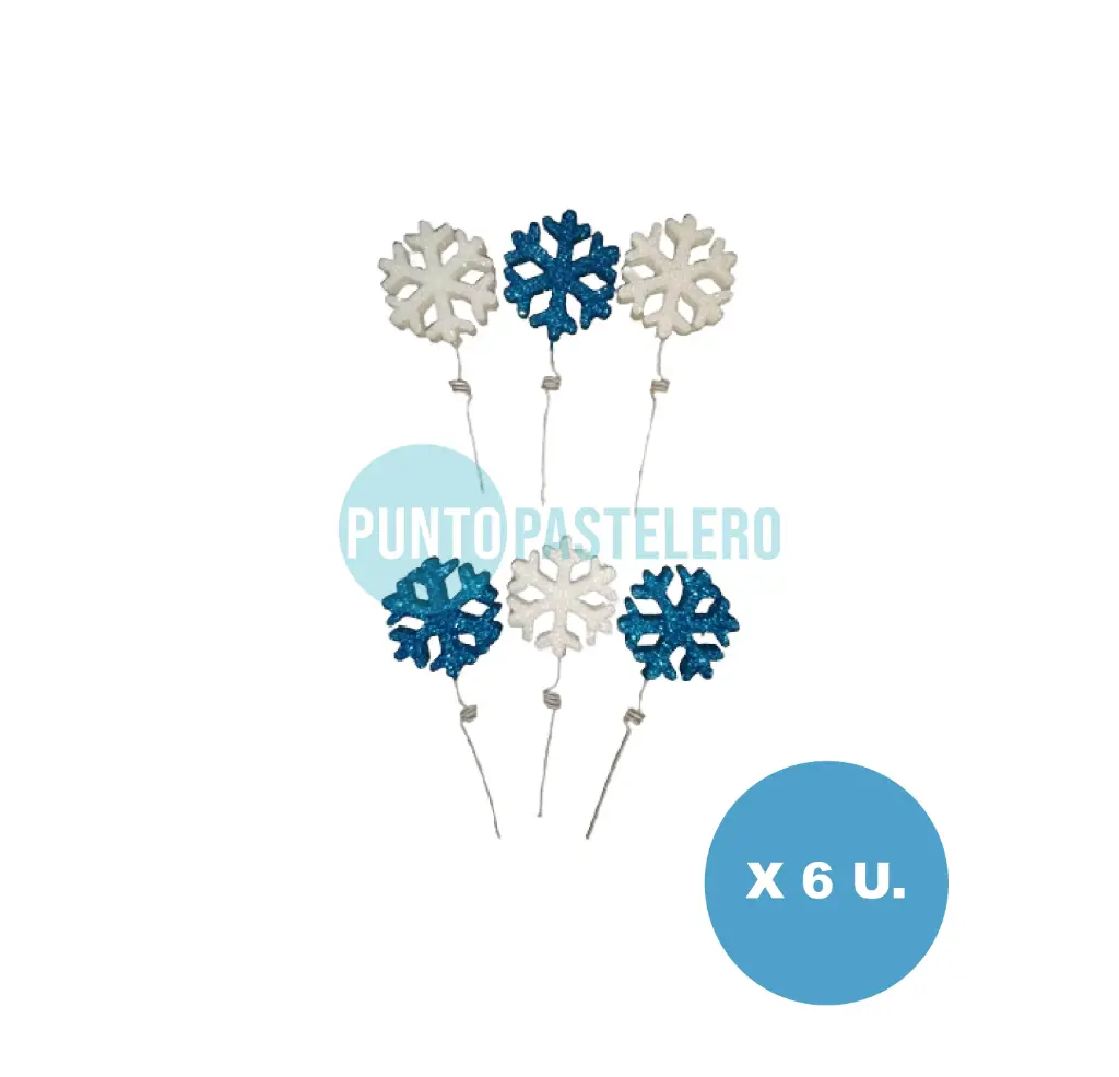 PINCHE RESORTE CON BRILLO COPO DE NIEVE (6 U.)