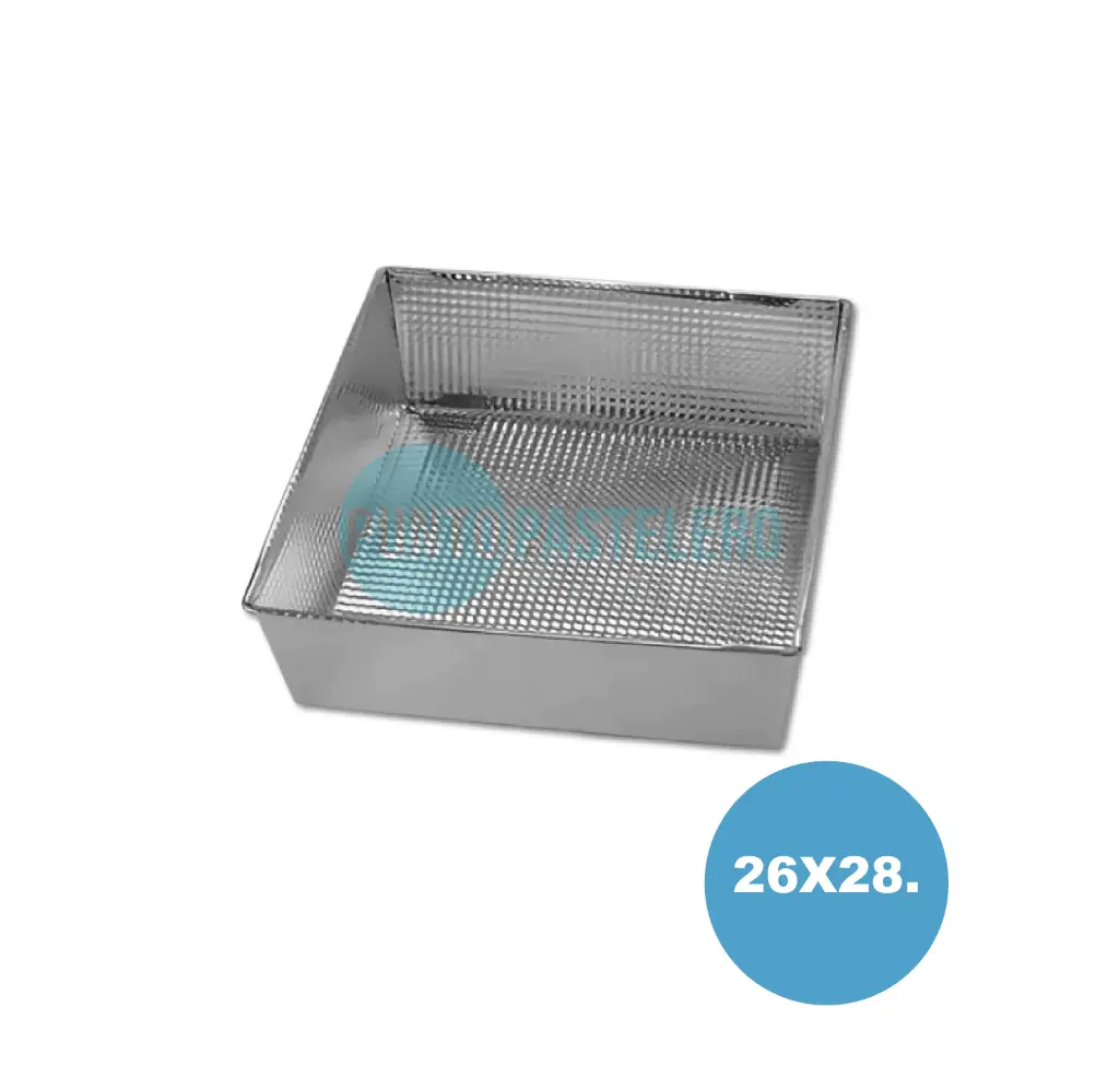 ASADERA HOJALATA CUADRADA GRANEADA A&E MEDIANA (26X28 CM)