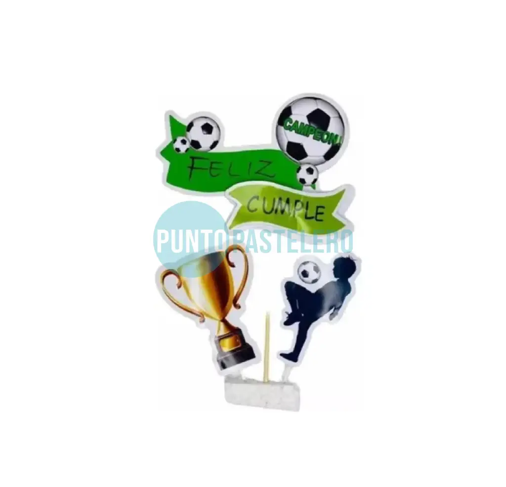 ADORNO SET FELIZ CUMPLE 3D FUTBOL