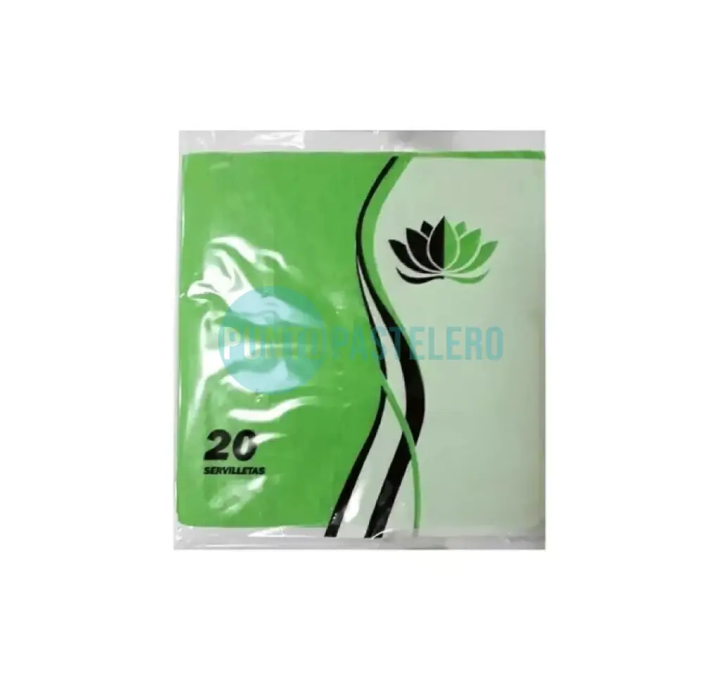 SERVILLETA TISSUE LISA VERDE NAPTRES 32X32 (X 20 U.)