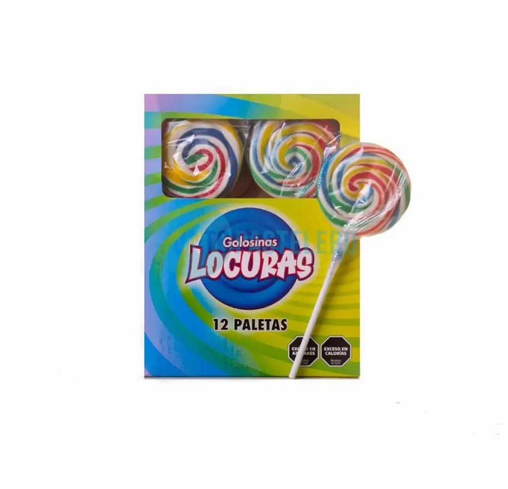 CHUPALETA MULTICOLOR LOCURAS (X 12 U)
