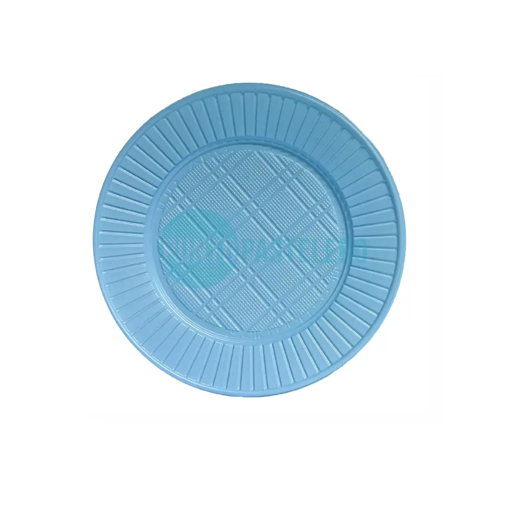 PLATO GRANDE PLASTICO CELESTE PASTEL (10 U.)