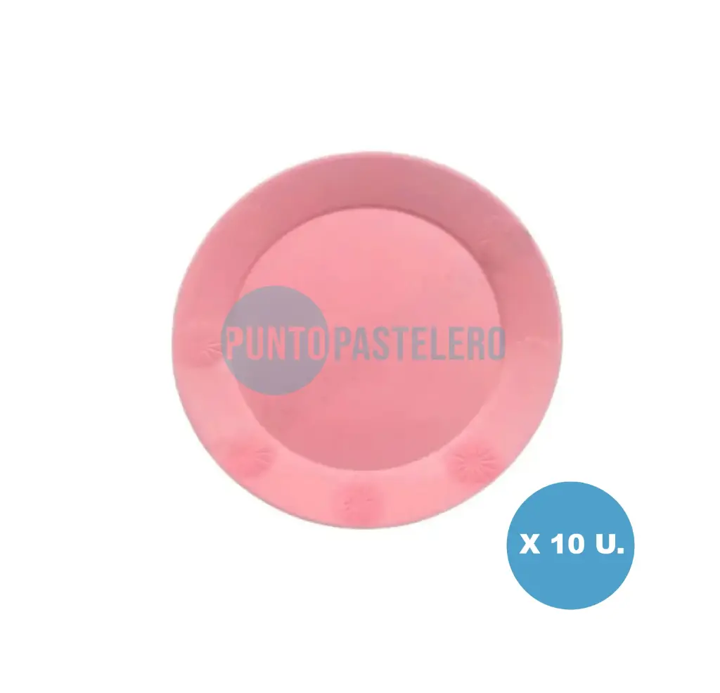 PLATO GRANDE PLASTICO ROSA PASTEL (10 U.)