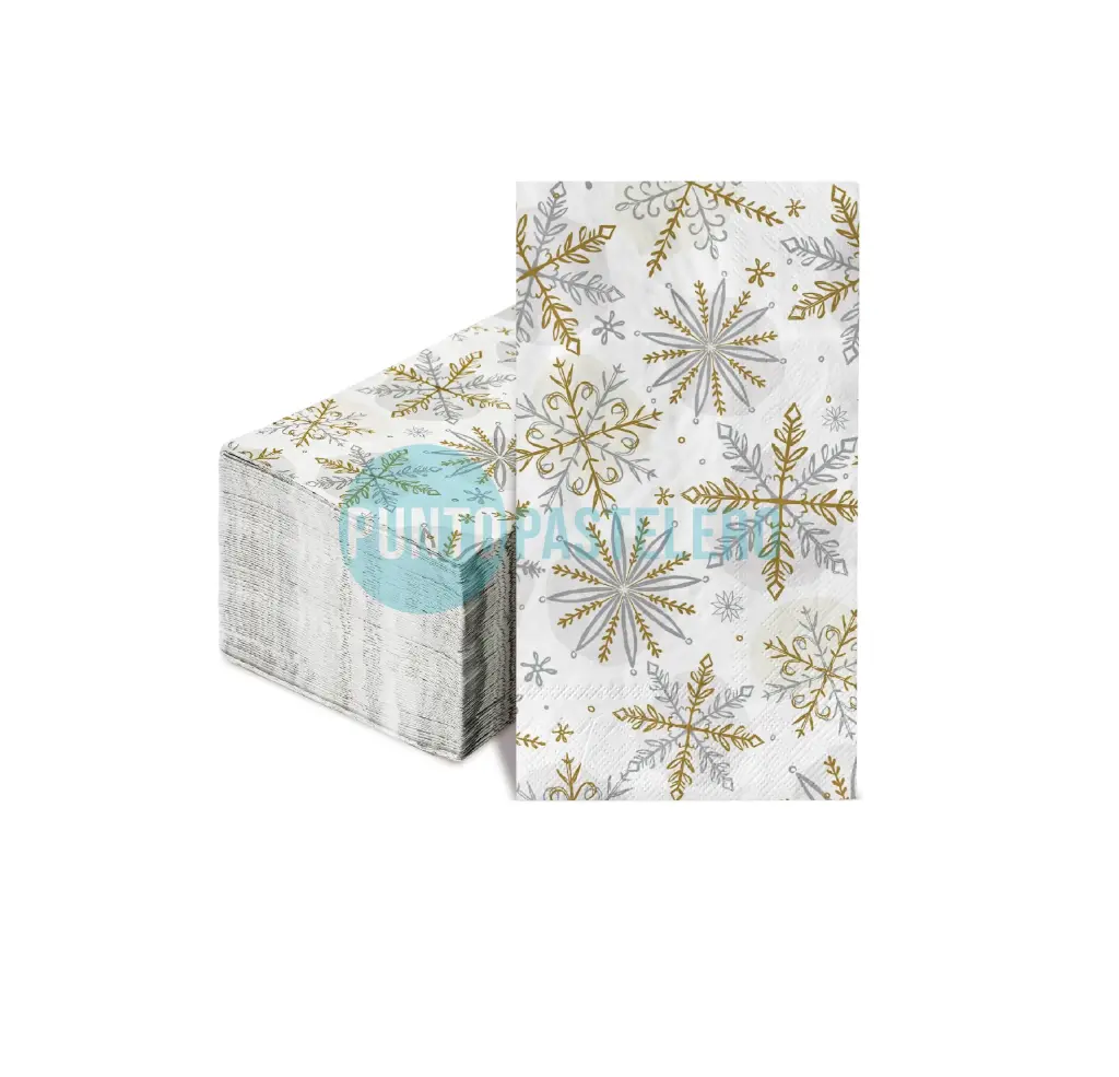 SERVILLETA TISSUE MANDALAS DORADAS Y PLATA (X 20 U.)