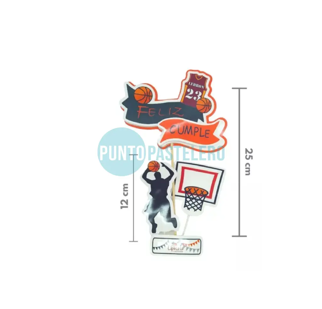 ADORNO SET FELIZ CUMPLE 3D BASQUET
