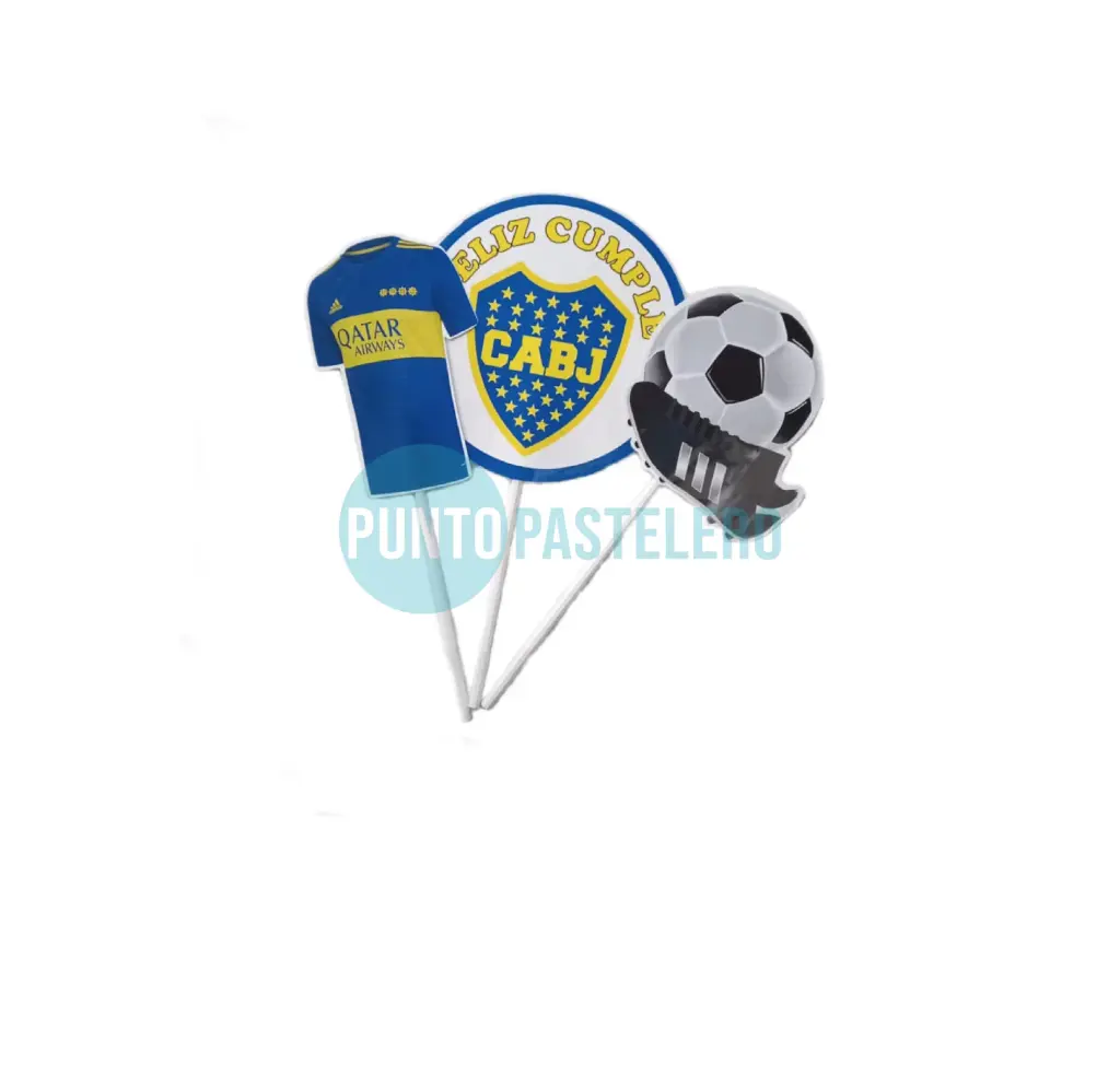 ADORNO SET FELIZ CUMPLE 3D BOCA JUNIORS