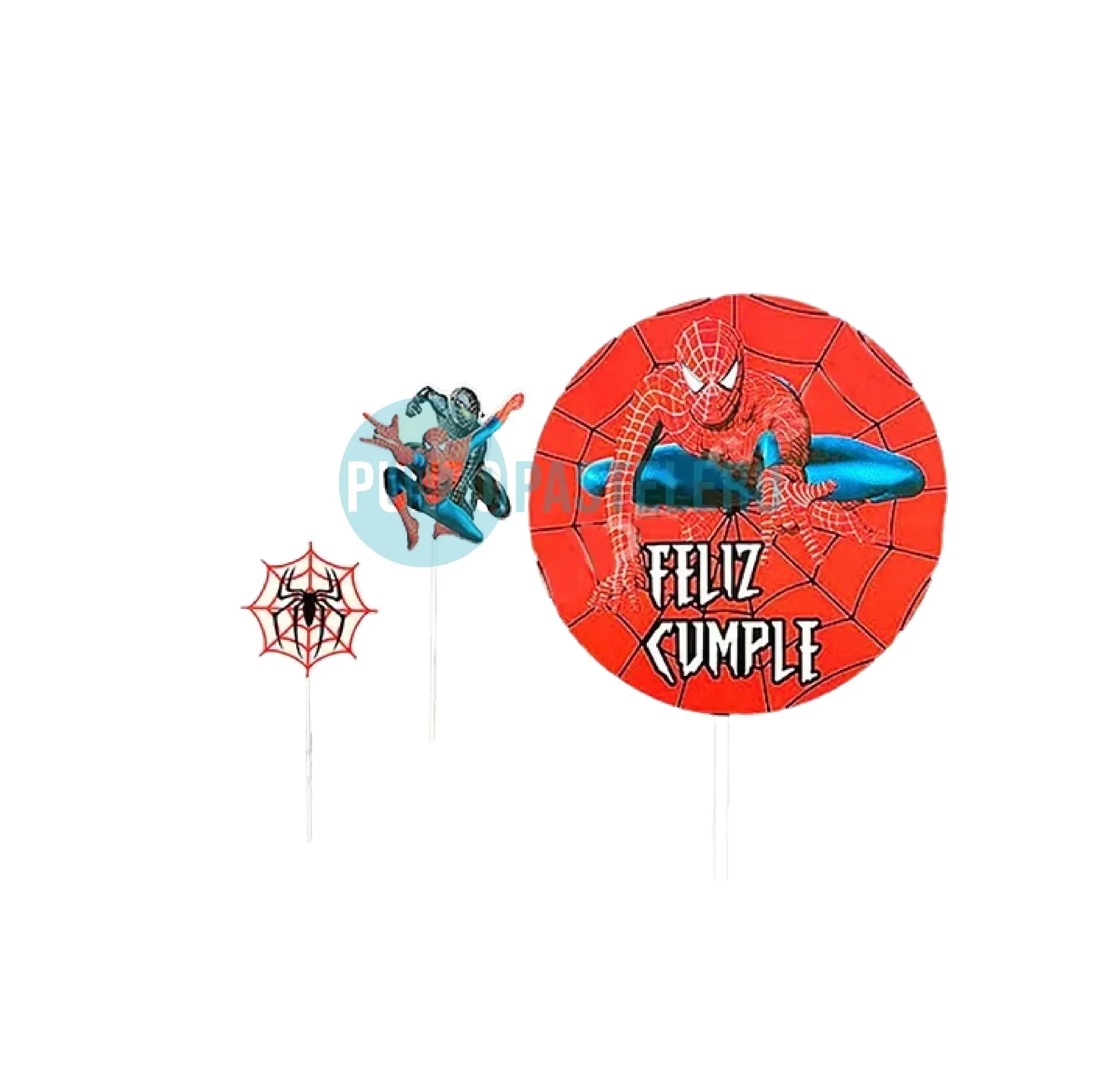 ADORNO PINCHE SET FELIZ CUMPLE HOMBRE ARAÑA CALUMI