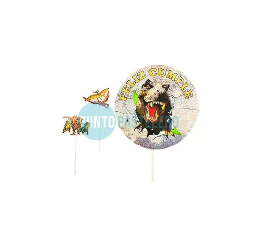 ADORNO PINCHE SET FELIZ CUMPLE DINOSAURIO CALUMI