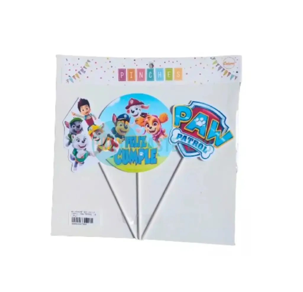 ADORNO PINCHE SET FELIZ CUMPLE PAW PATROL CALUMI