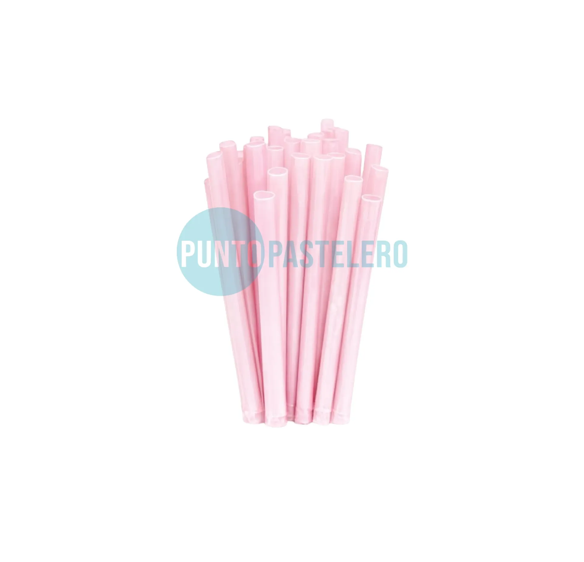 SORBETE MULTIUSO BIODEGRADABLE ROSA PASTEL (X 40 U.) (SORB.-AGITA.-CUCH.)