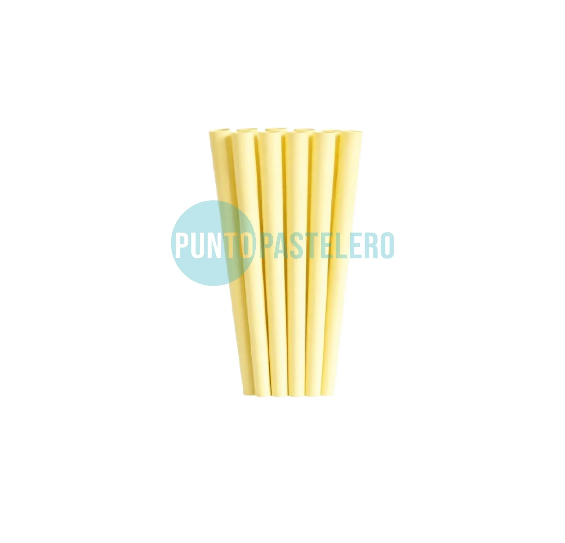 SORBETE MULTIUSO BIODEGRADABLE AMARILLO PASTEL (X 40 U.) (SORB.-AGITA.-CUCH.)