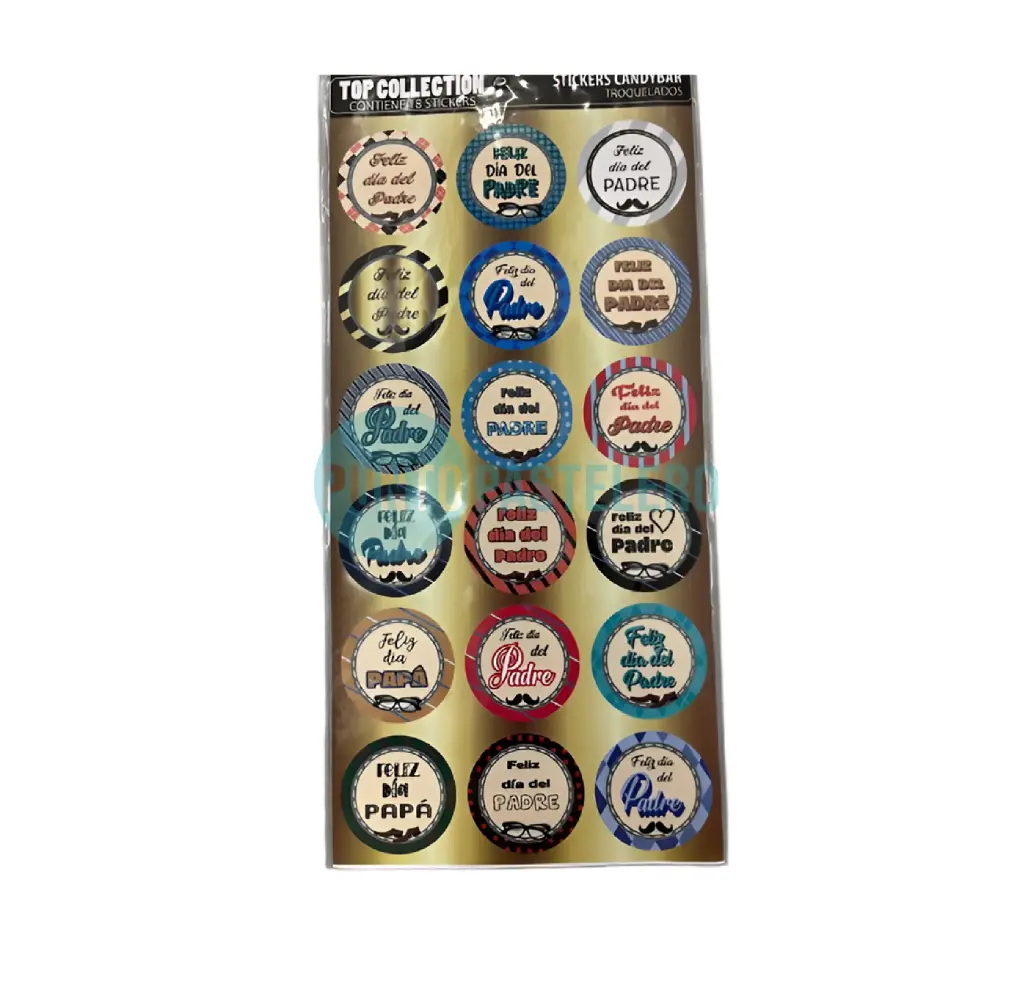 STICKERS EN PLANCHA DIA DEL PADRE (5 PLANCHAS X 18 STICKERS-90 U.)