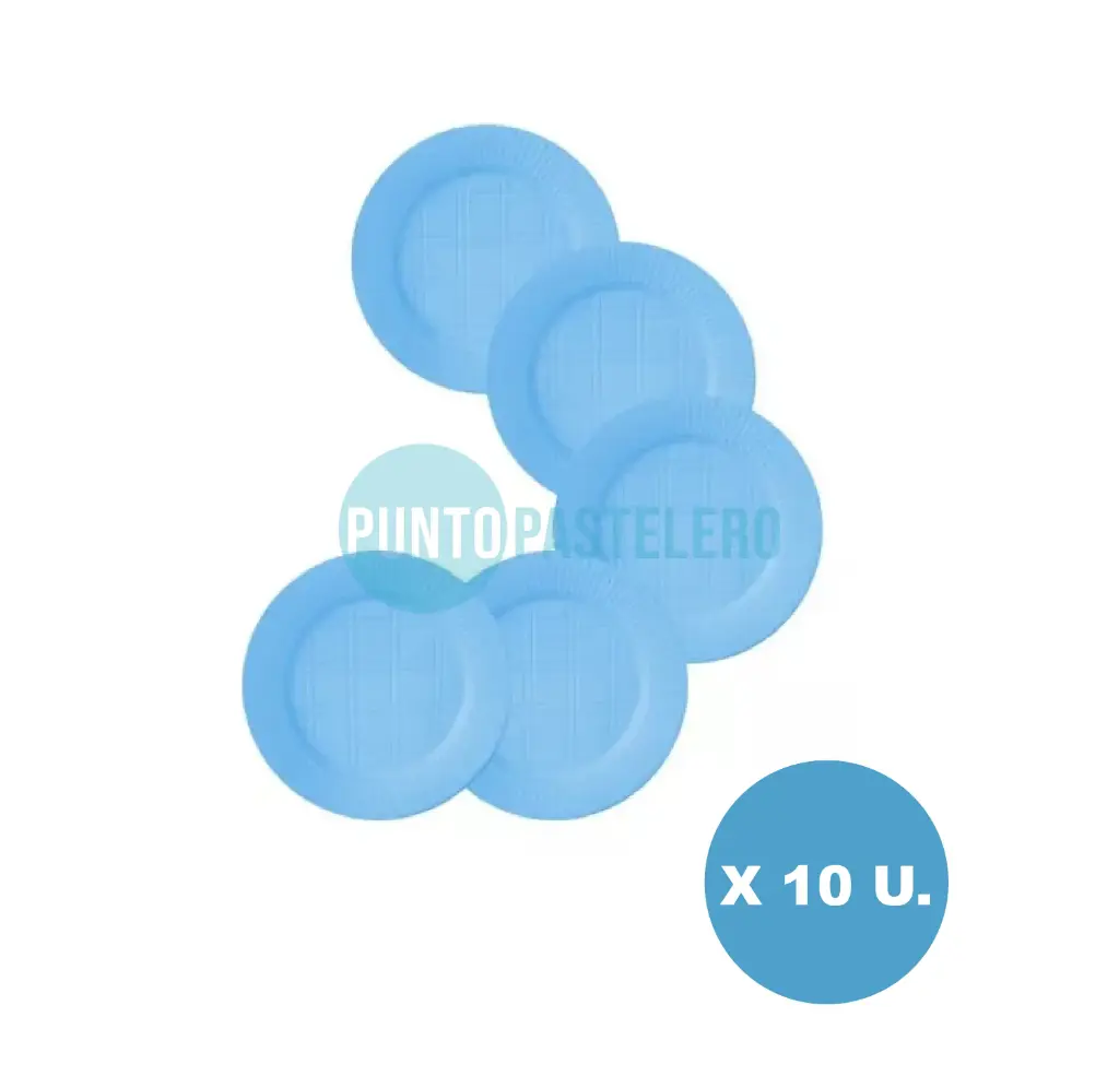 PLATO DESCARTABLE EA CELESTE PASTEL 17 CM (X 50 U.)