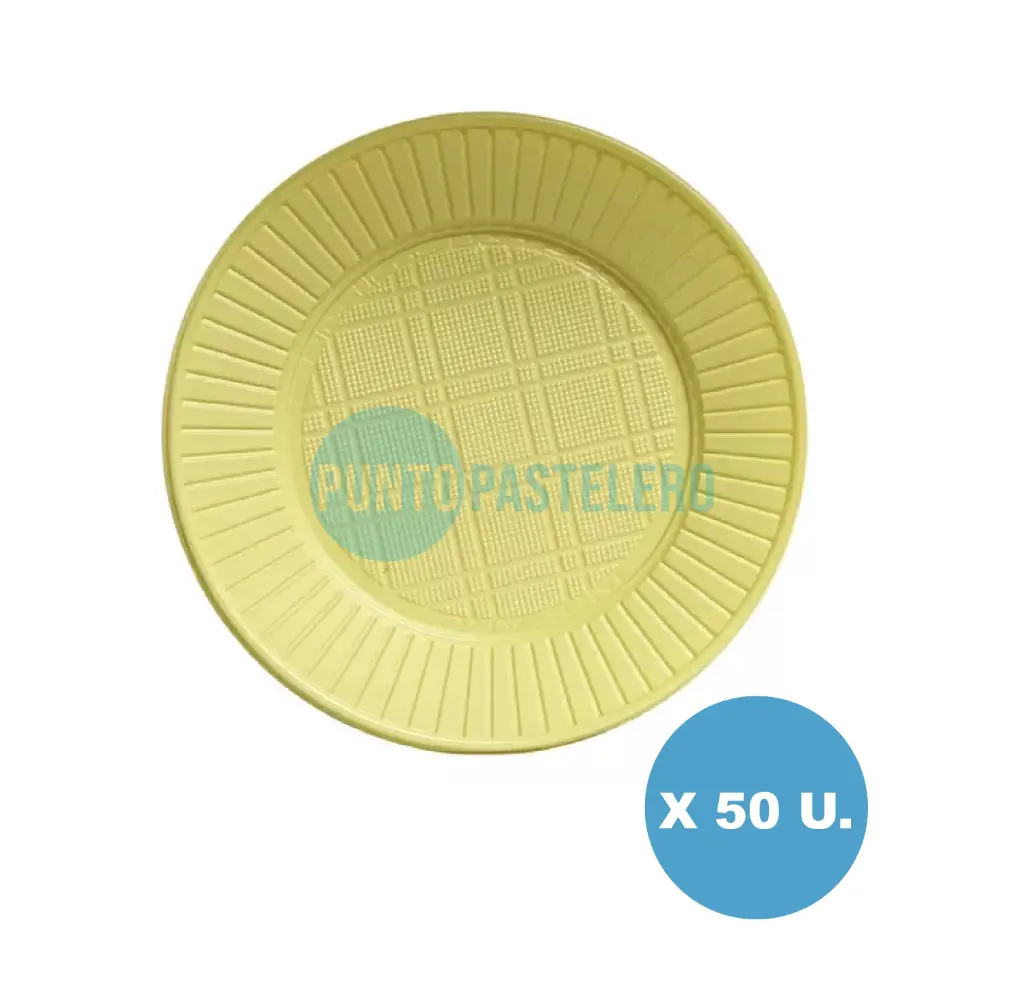 PLATO DESCARTABLE EA AMARILLO PASTEL 17 CM (X 50 U.)
