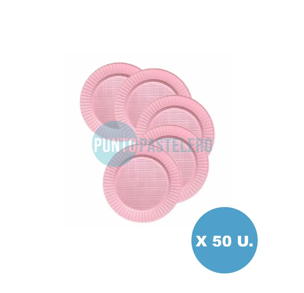 PLATO DESCARTABLE EA ROSA PASTEL 17 CM (X 50 U.)