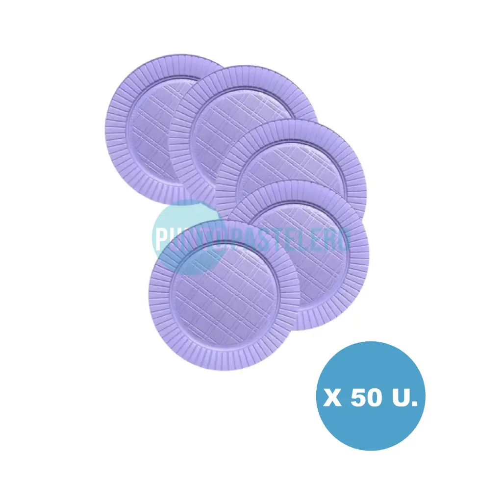 PLATO DESCARTABLE EA LILA PASTEL 17 CM (X 50 U.)