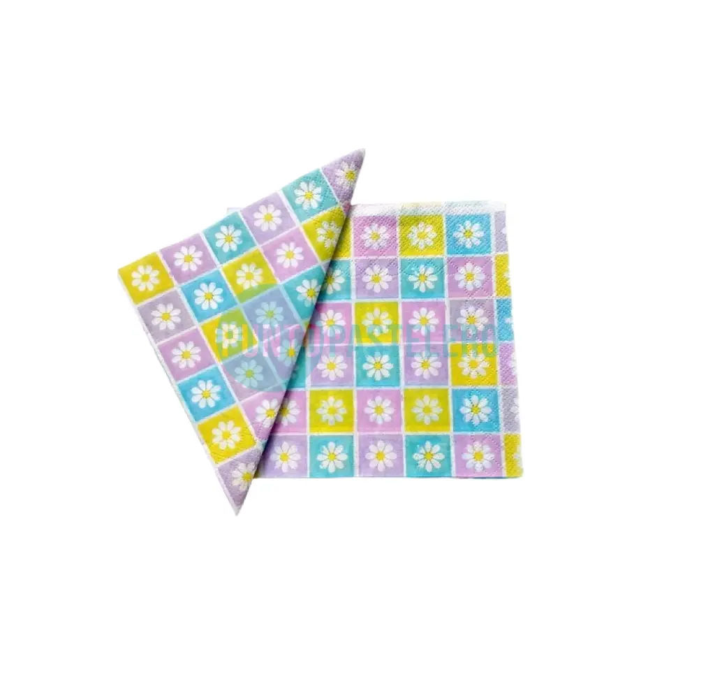SERVILLETA TISSUE MARGARITAS PASTEL (X 20 U.)