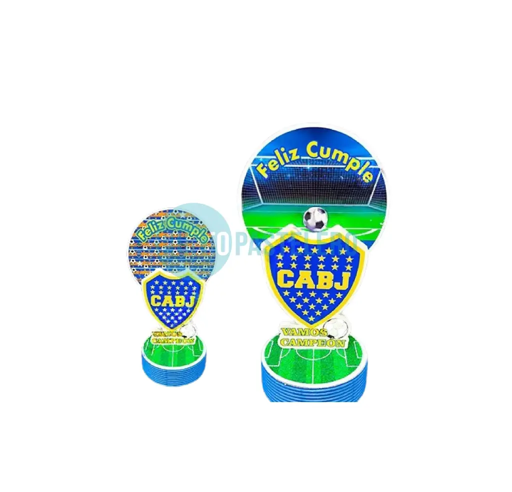 ADORNO CON BASE 3D ESCUDO BOCA JUNIORS