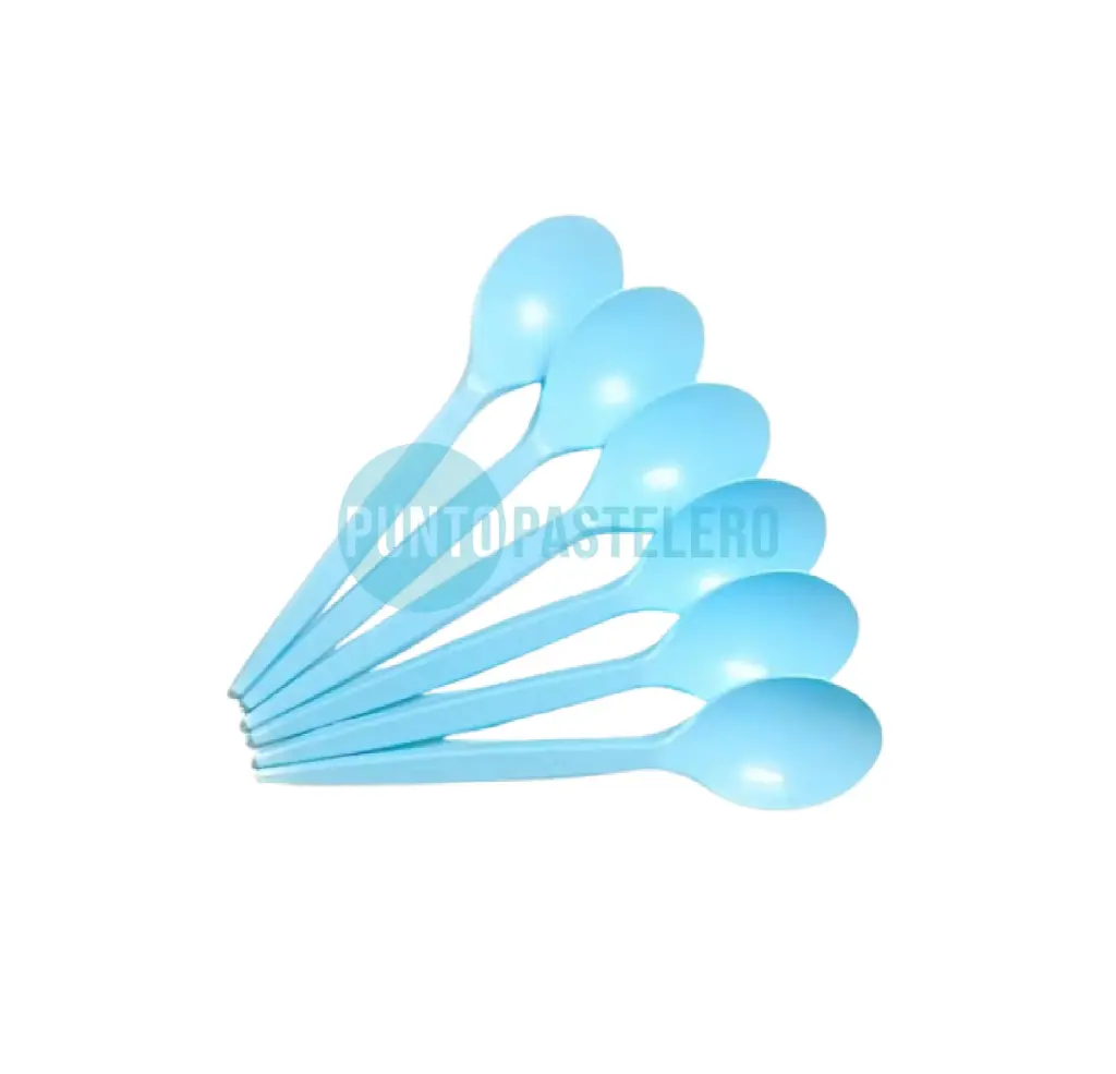 CUCHARA SUNDAE CELESTE PASTEL BANPLAST (X 50 U.)