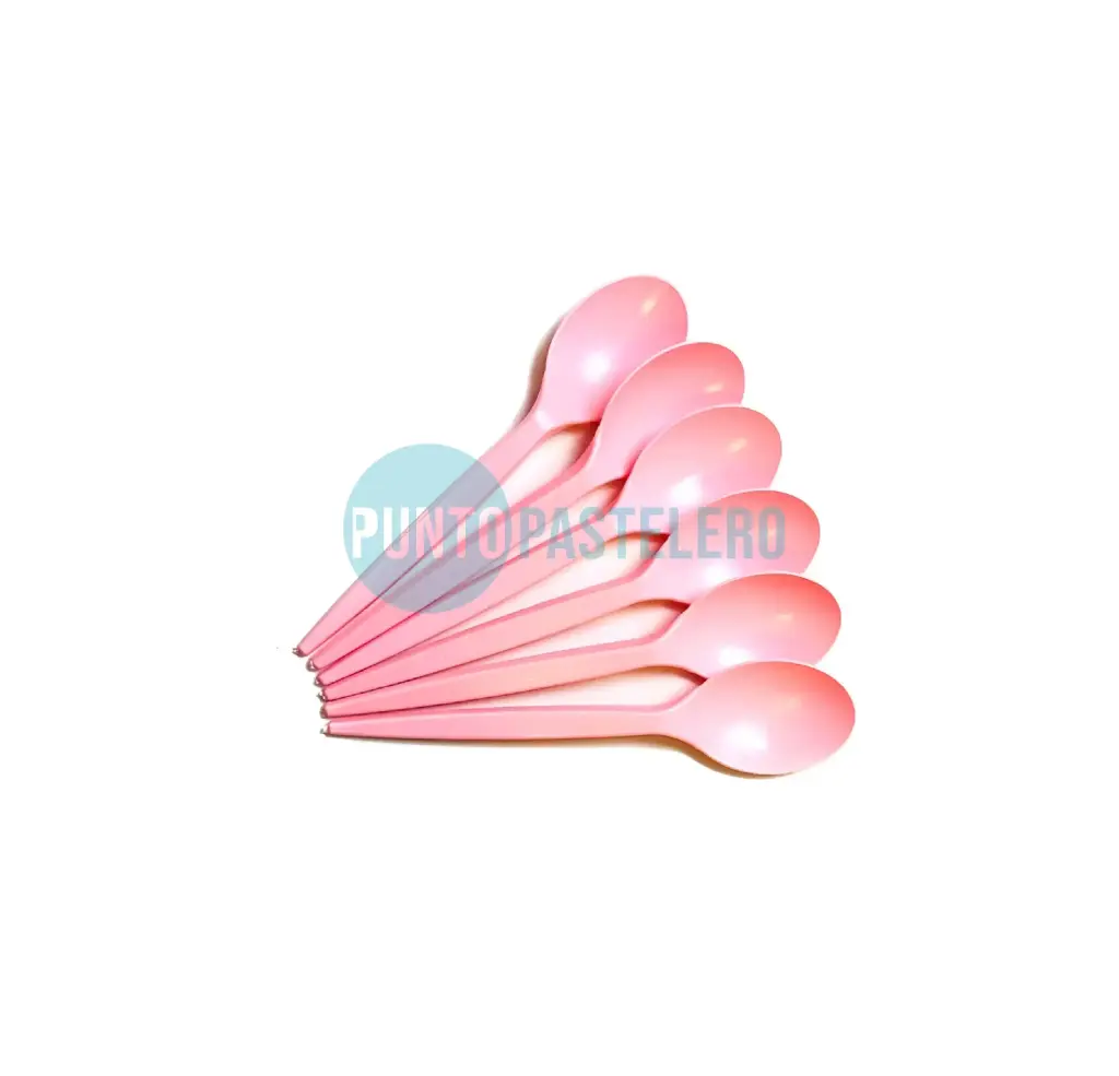CUCHARA SUNDAE ROSA PASTEL BANPLAST (X 50 U.)