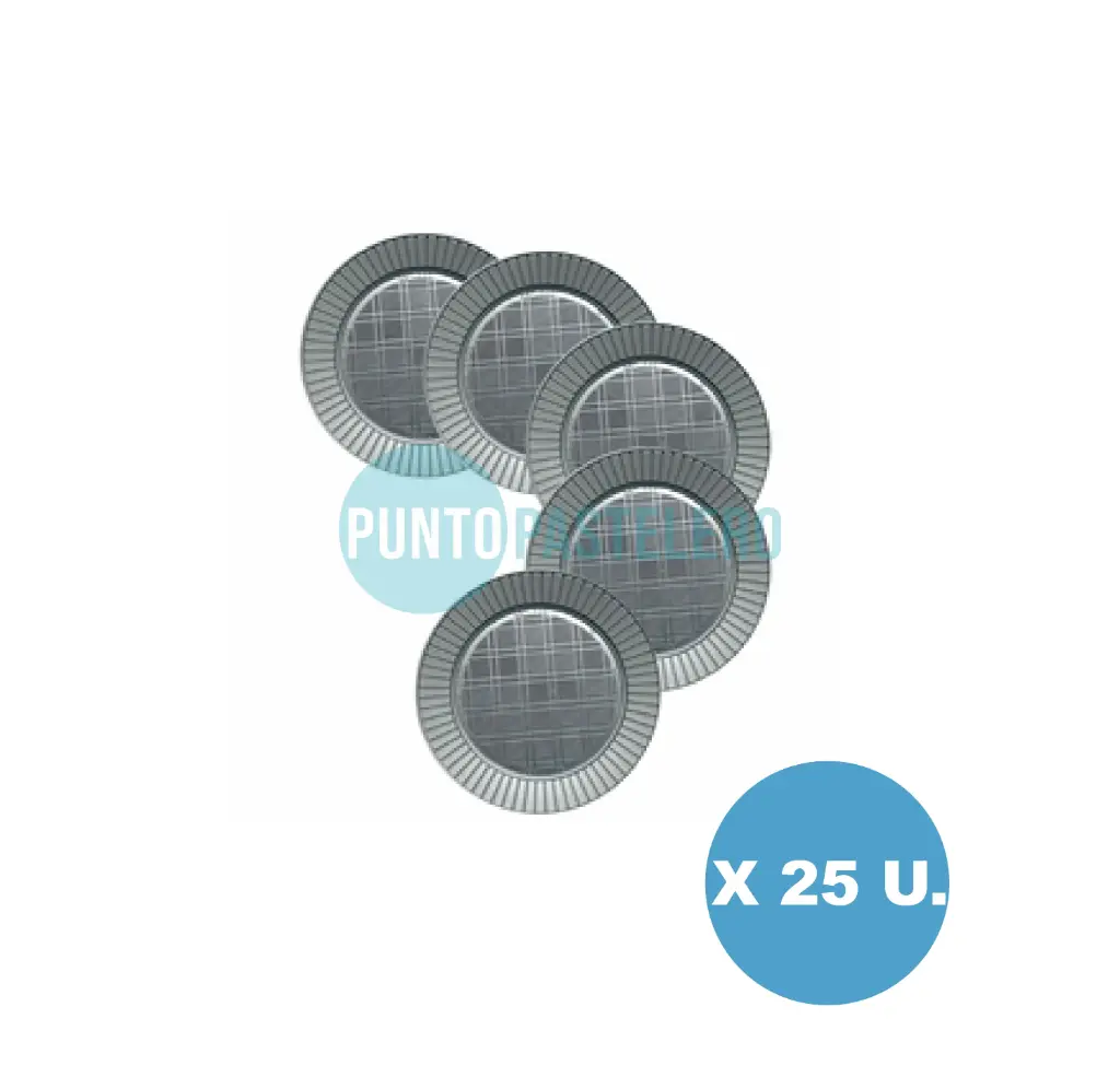 PLATO GRANDE PLATEADO P22 (X 25 U.)