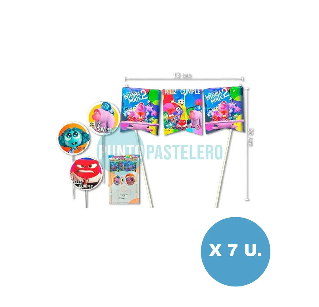 SET FELIZ CUMPLE BANDERIN Y TOPPERS BOCA (7 U.)