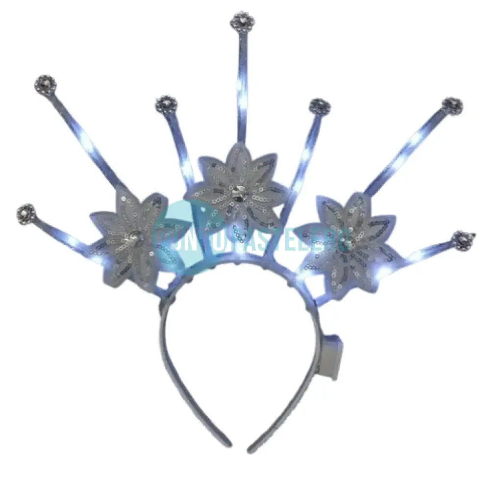 VINCHA FLORES Y GEMAS CON LUZ