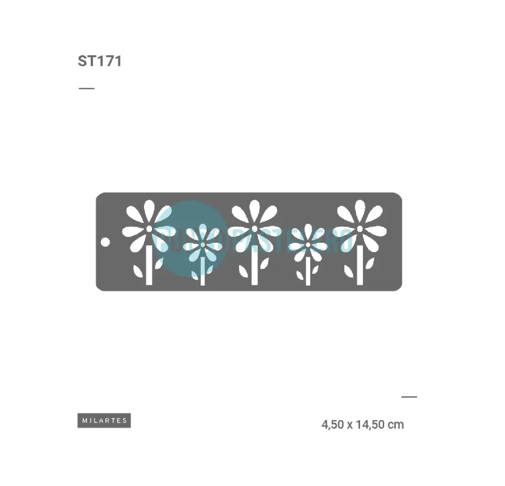 STENCIL MIL ARTES MARGARITAS (4.5 X 14.5 CM)