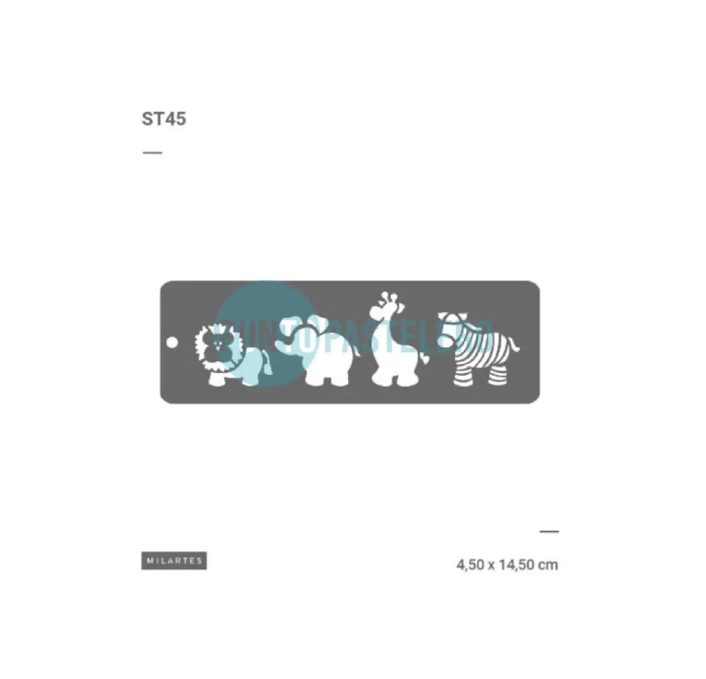 STENCIL MIL ARTES ANIMALITOS DE LA SELVA (4.5 X 14.5 CM)