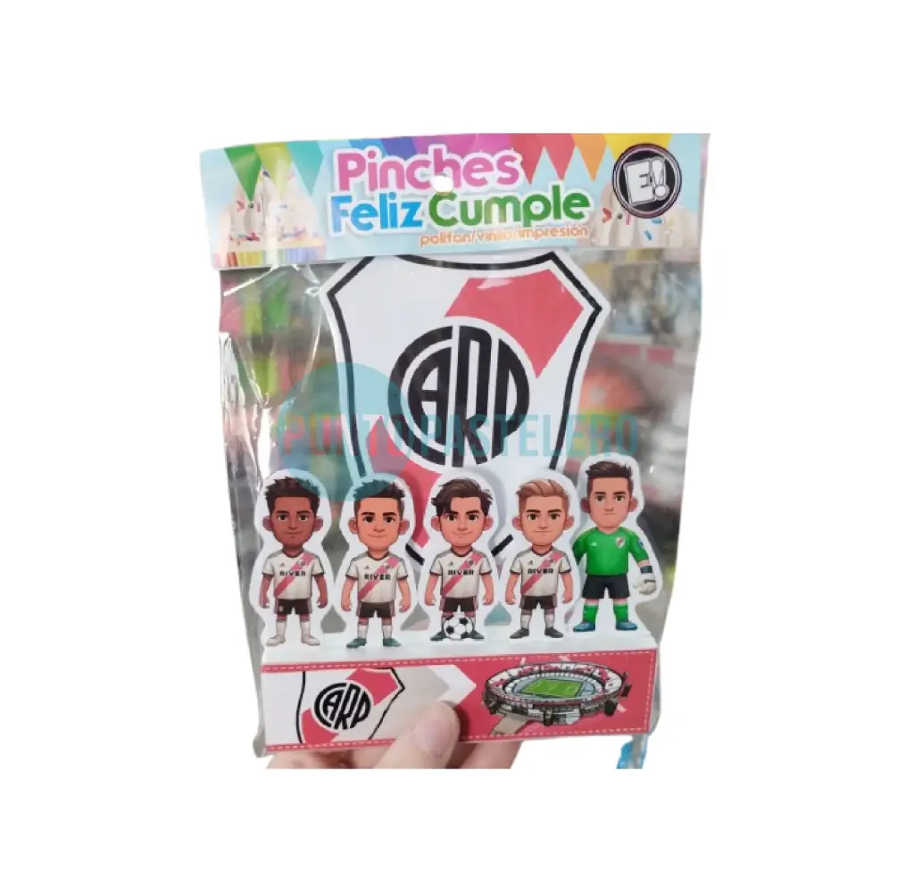 ADORNO PINCHE JUGADORES RIVER PLATE CON ESCUDO (6 U.)