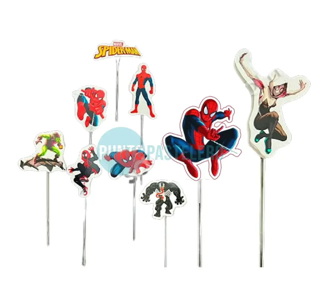ADORNO PINCHE POLIFAN VINILO HOMBRE ARAÑA SPIDERMAN (9 U.)