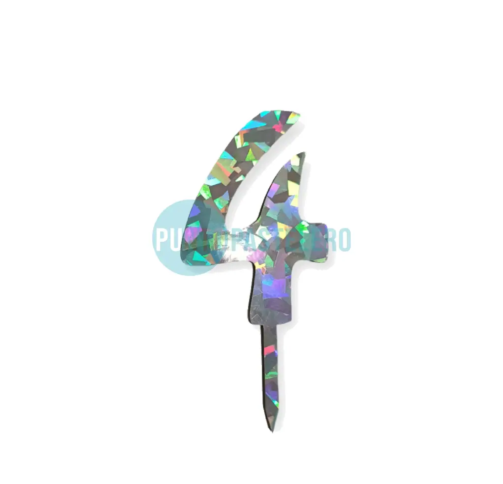 TOPPER 9 CM NUMERO HOLOGRAFICO N°4