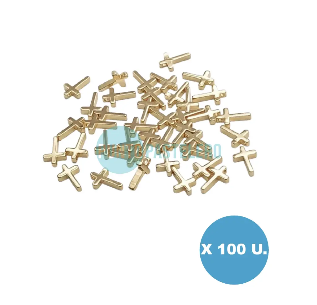 [000000053815] CRUCES PLASTICAS DORADAS (X 100 U.)