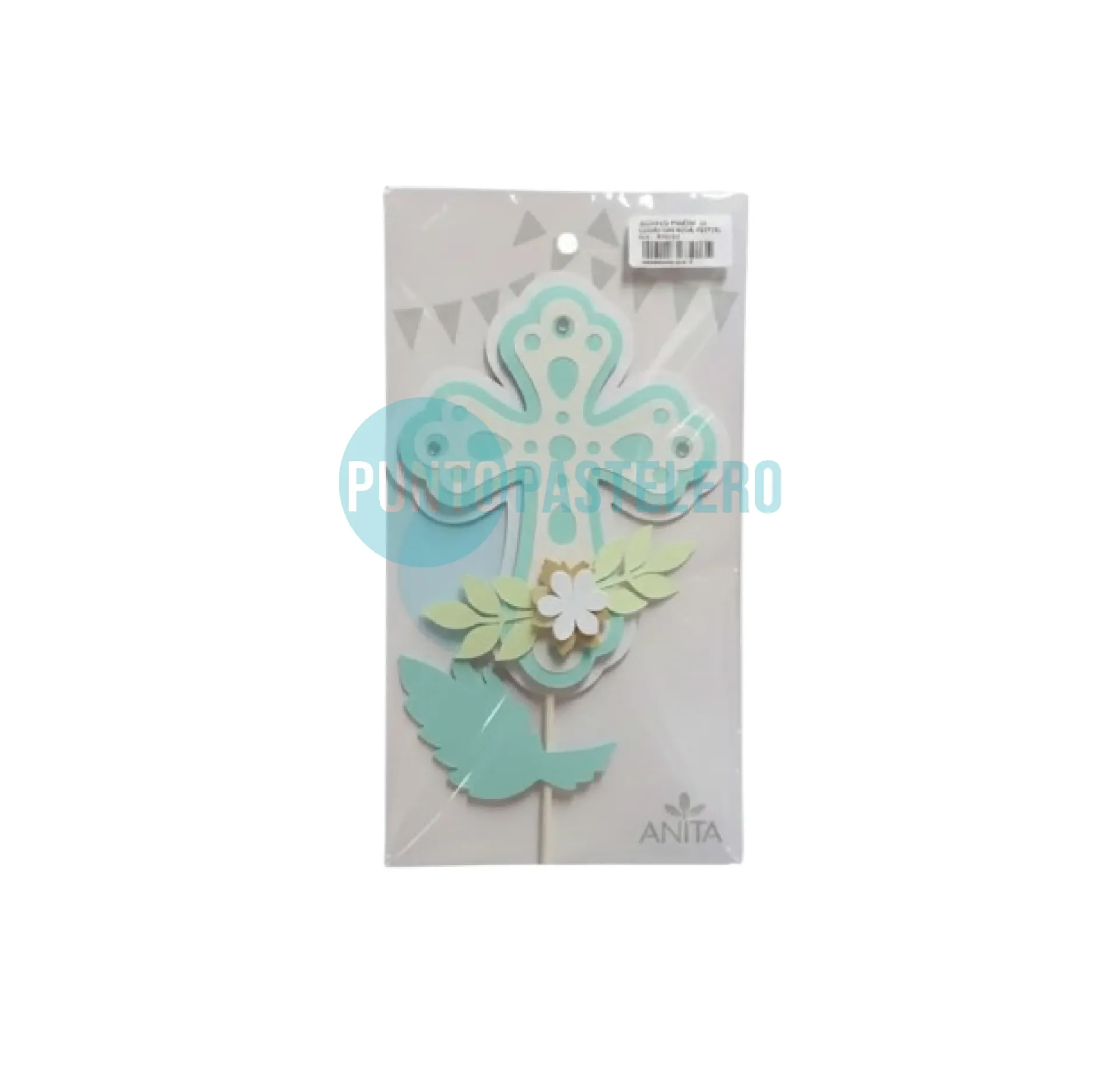 ADORNO PINCHE 3D COMUNION CELESTE PASTEL (X 3 U.)