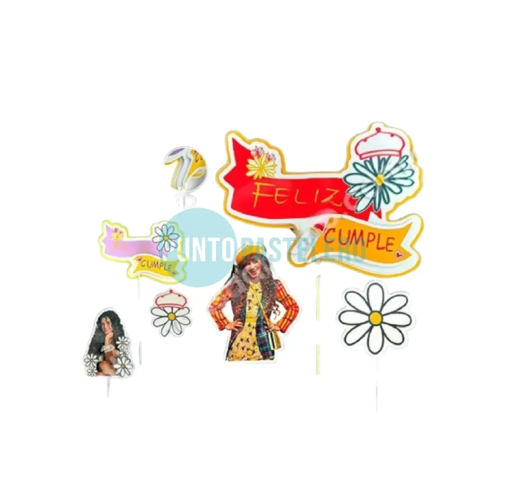 ADORNO SET FELIZ CUMPLE 3D MARGARITA (3 PZ.)