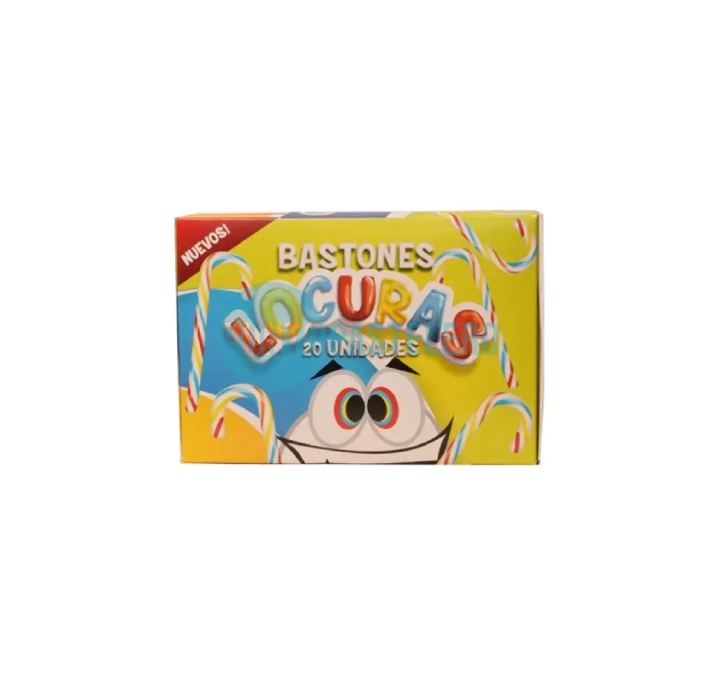 [000000055485] BASTON DE CARAMELO MULTICOLOR CHICO LOCURAS (X 20 U)