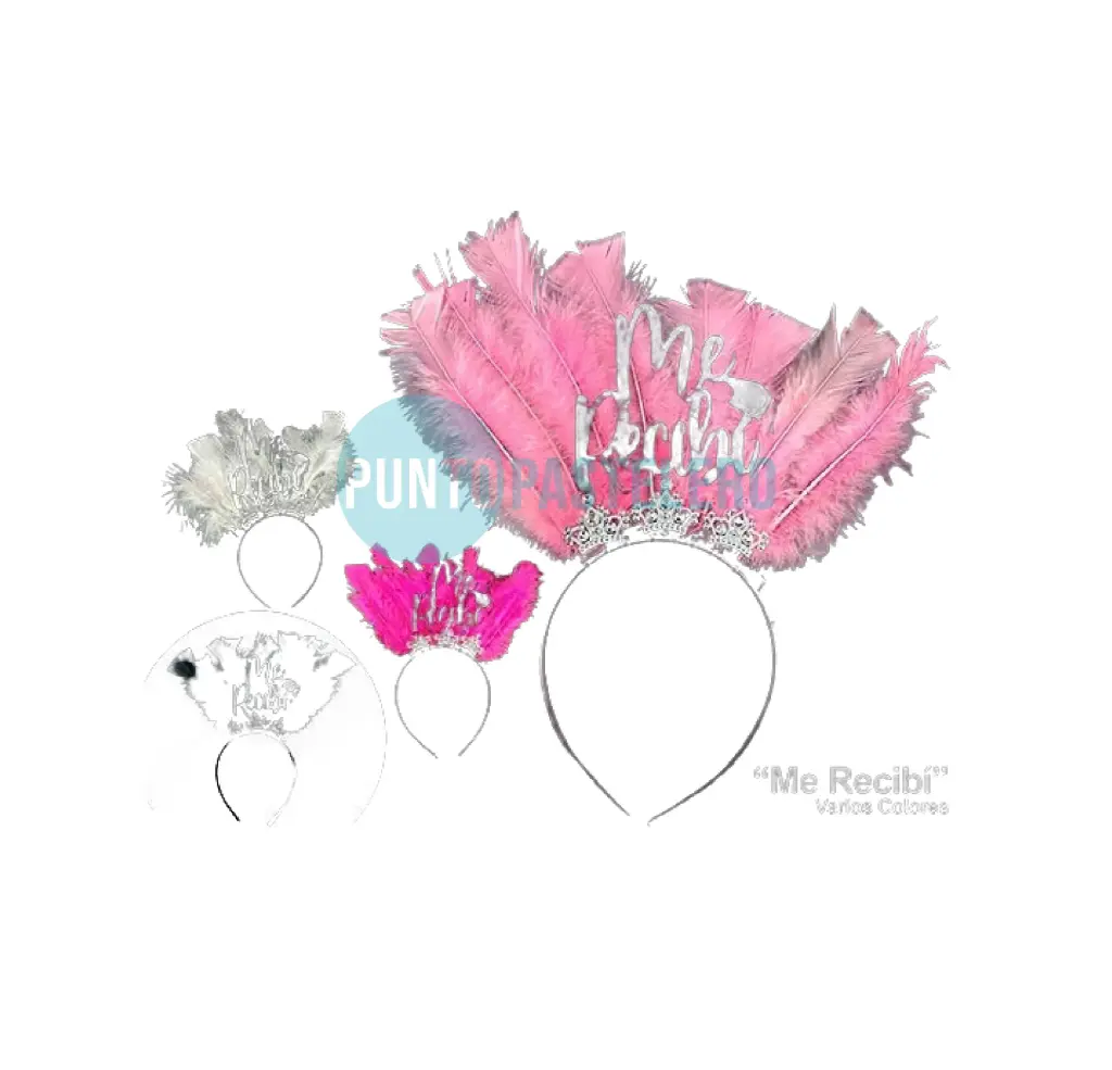 [000000055895] VINCHA FRASE ME RECIBI CON PLUMAS (COLORES VARIOS)