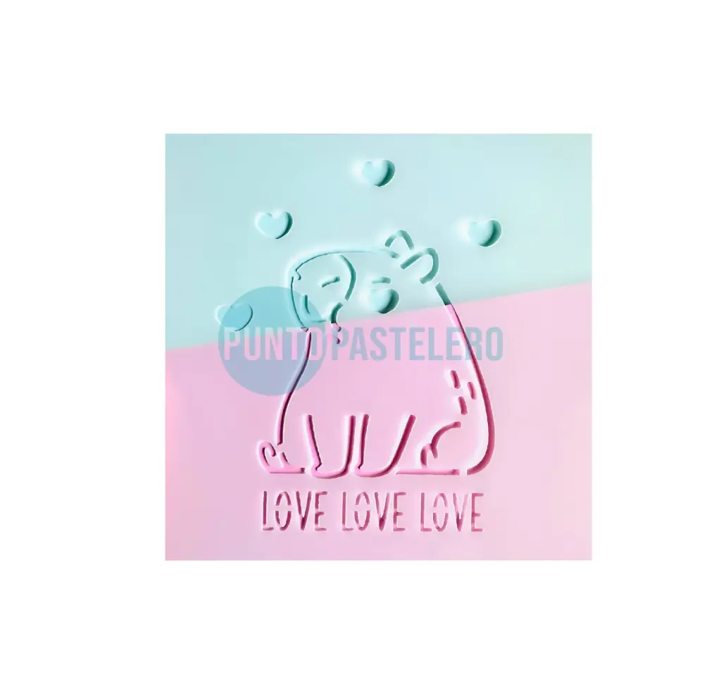 STENCIL MIL ARTES CAPIBARA LOVE (15X15 CM)