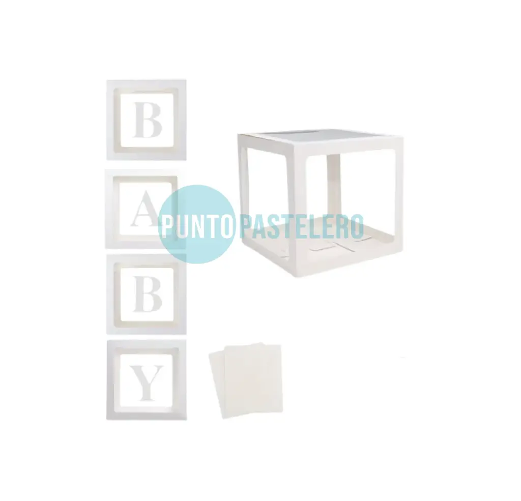 CAJA MULTIUSO CUBO CON VISORES Y APLIQUE (BABY) (X 4 U.)