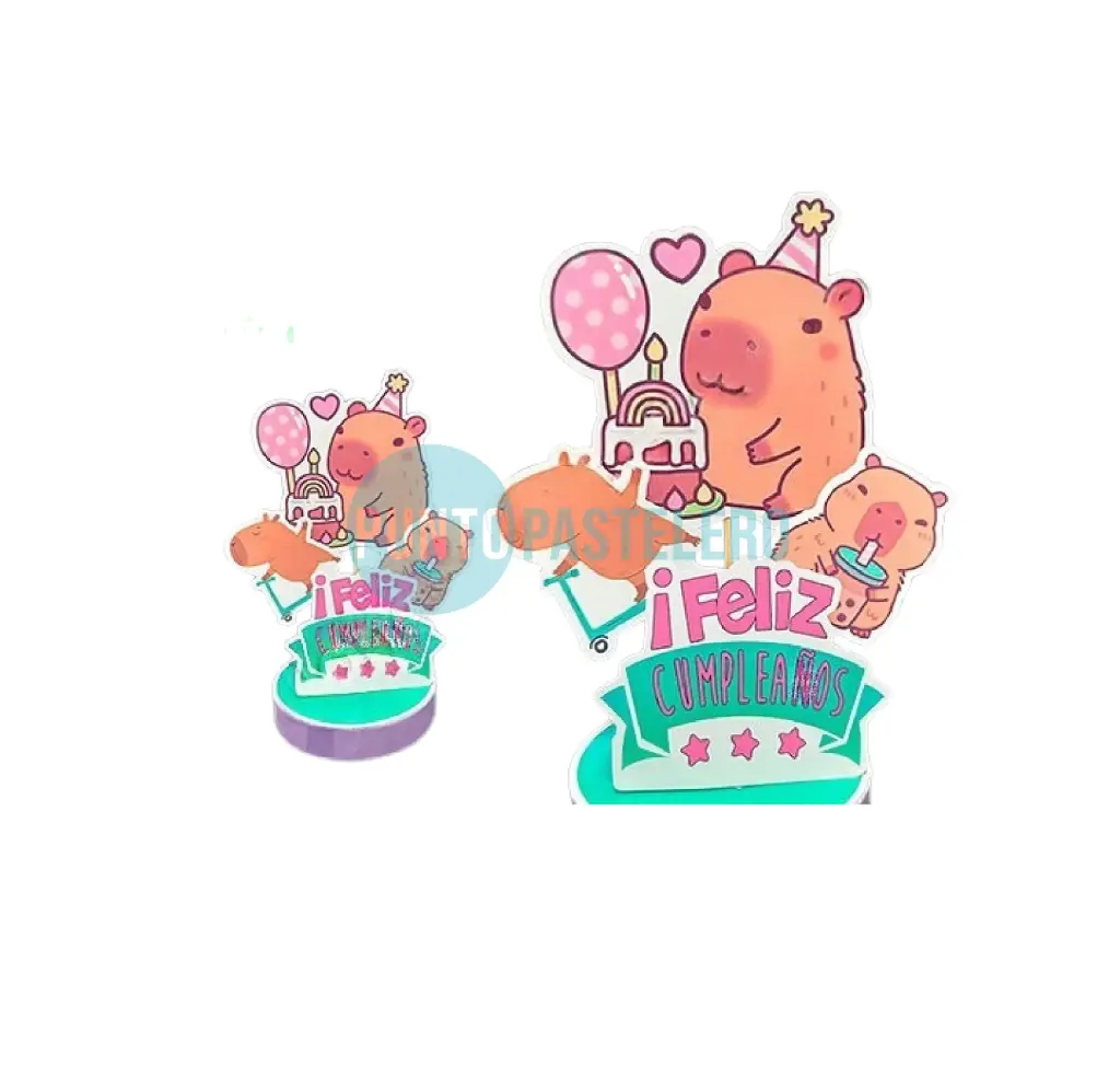 ADORNO BASE FELIZ CUMPLEAÑOS CAPIBARA (CP)
