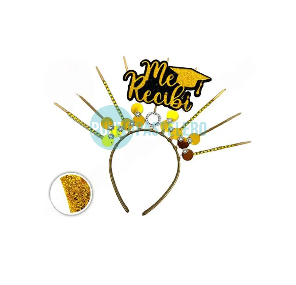[000000056547] VINCHA ME RECIBI GOMA EVA CON LENTEJUELA Y STRASS