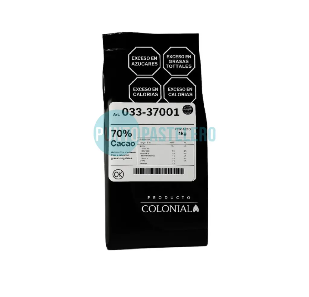 [000003337001] CHOCOLATE COBERTURA COLONIAL SEMIAMARGO CACAO 70% (X 1 KG.)