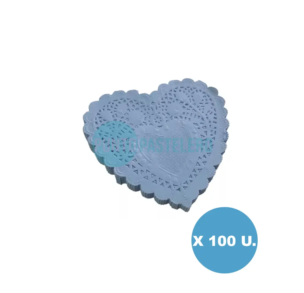 PACK BLONDA CORAZON CELESTE 10 CM (X 100 U.)