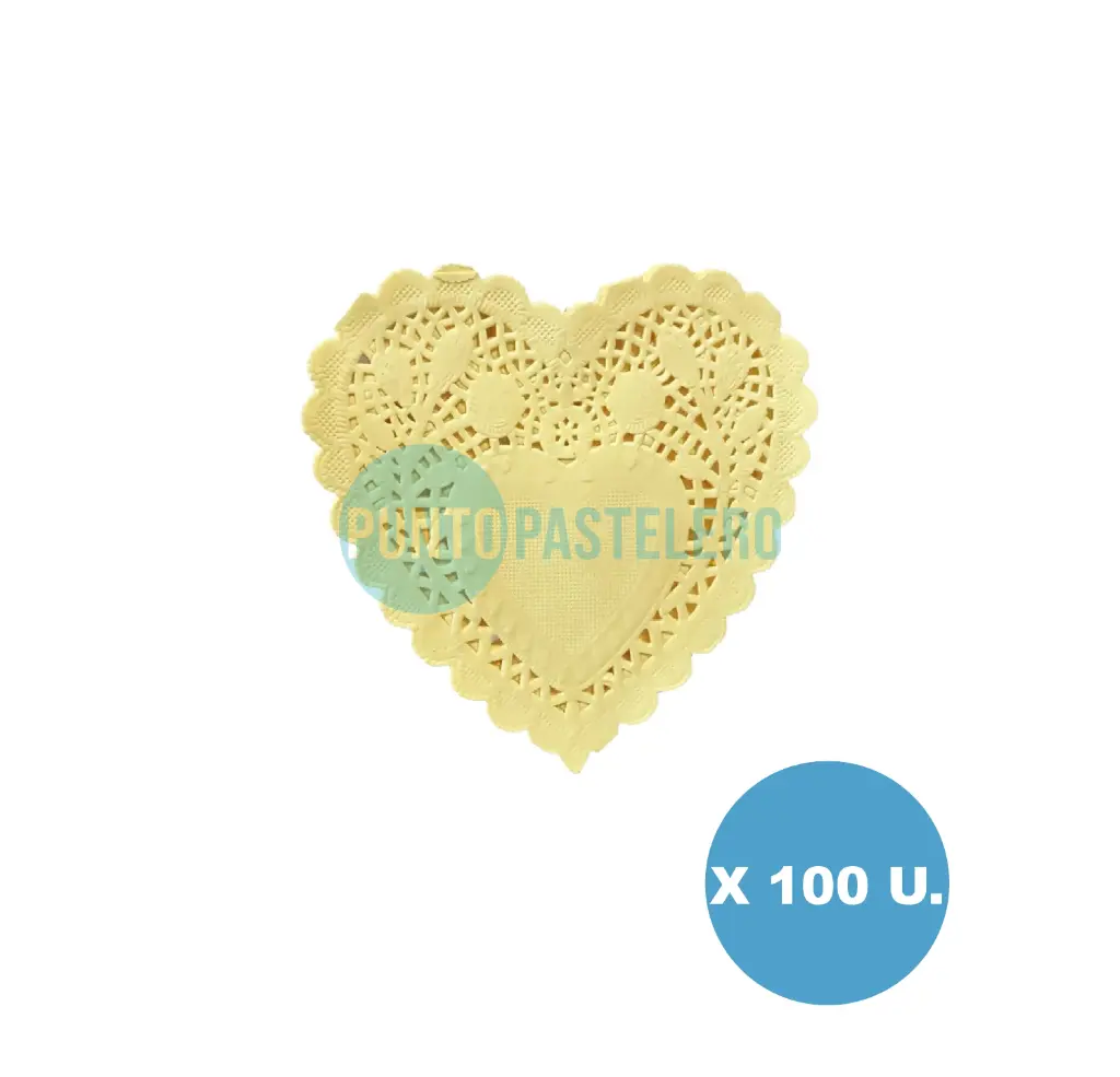 PACK BLONDA CORAZON AMARILLO 10 CM (100 U.)
